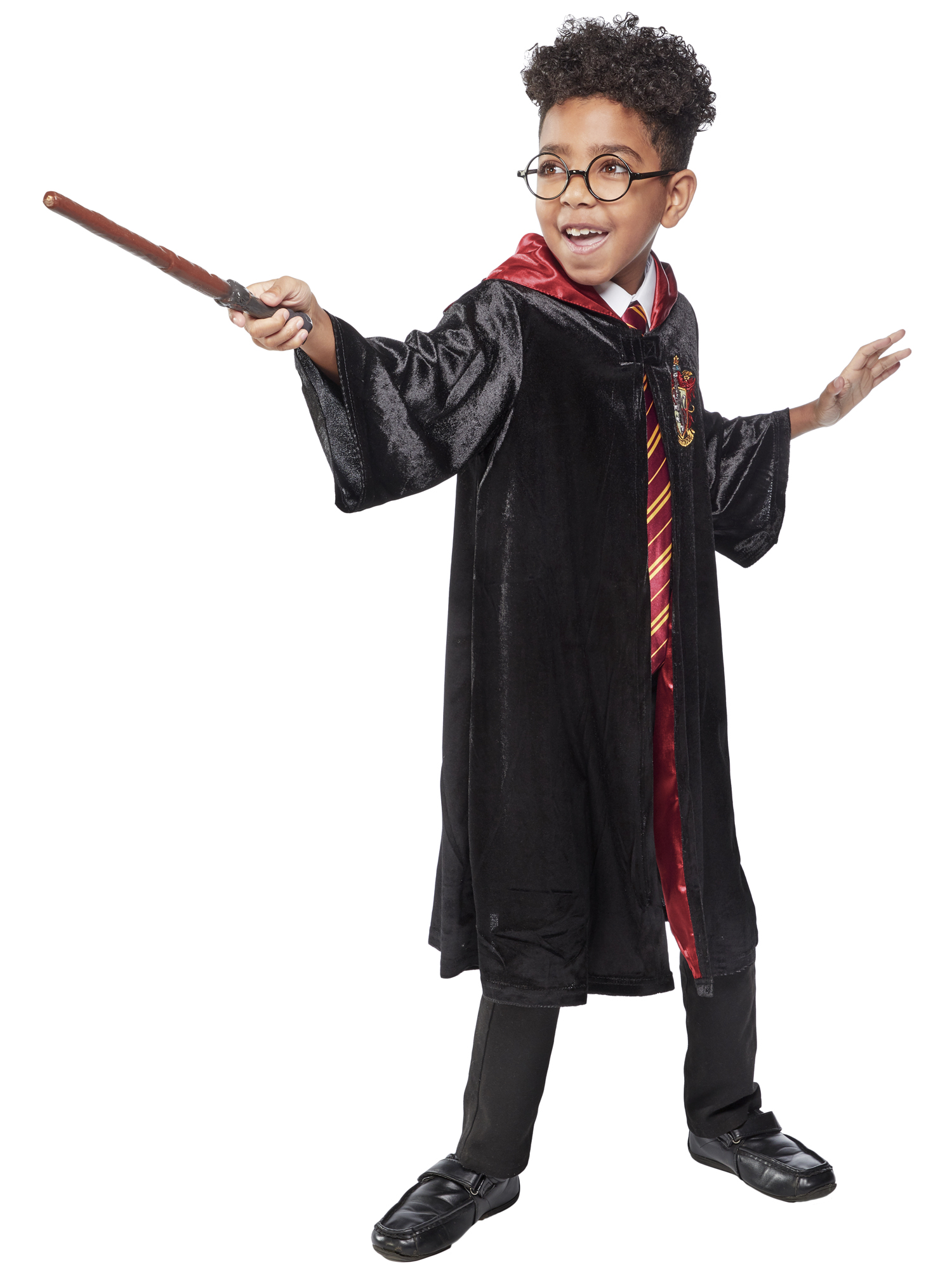 Déguisement luxe Harry Potter Cape + cravate + baguette + lunettes – Image 5