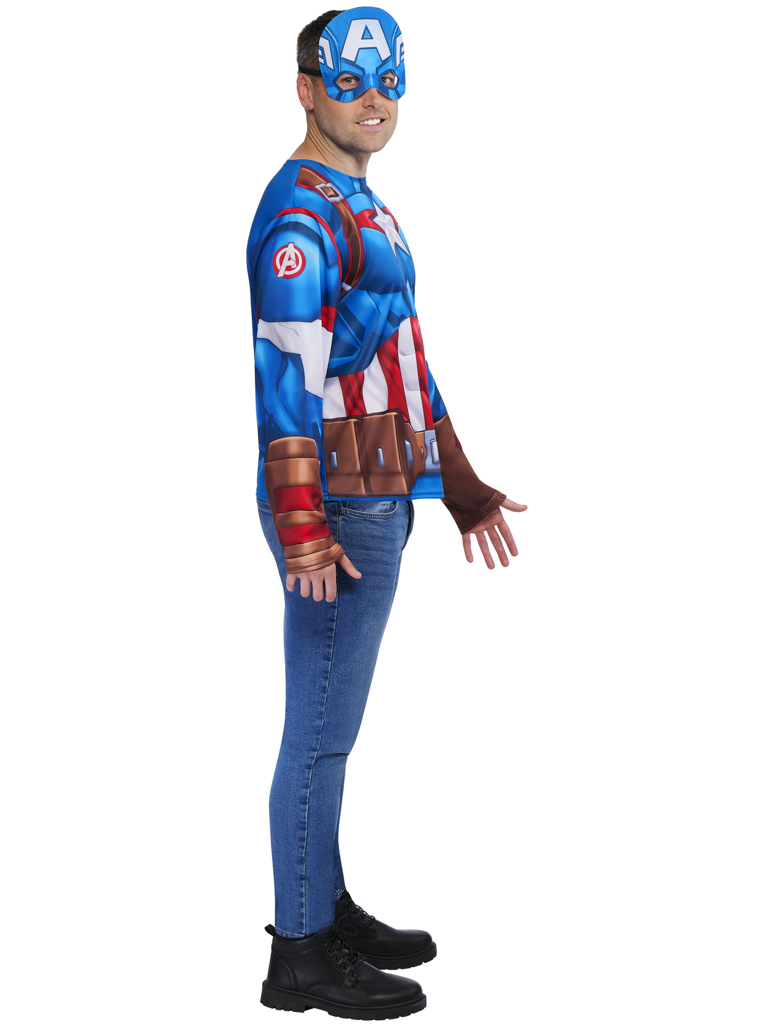 Kit de déguisement top et masque adulte Captain America - Taille unique M/L – Image 4