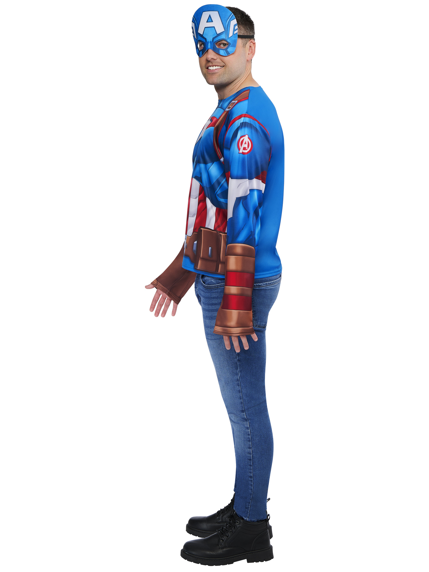 Kit de déguisement top et masque adulte Captain America - Taille unique M/L – Image 3
