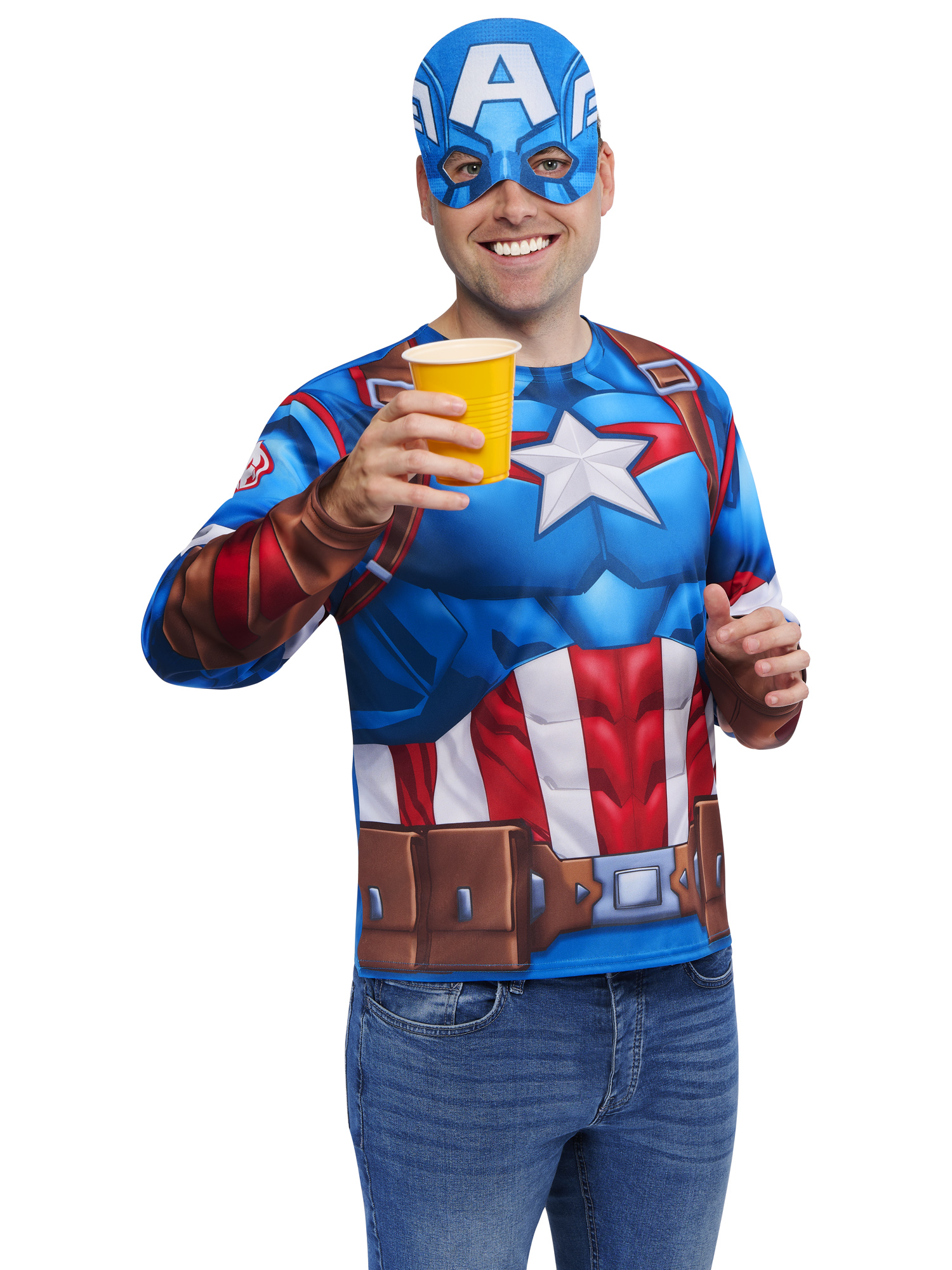 Kit de déguisement top et masque adulte Captain America - Taille unique M/L – Image 6