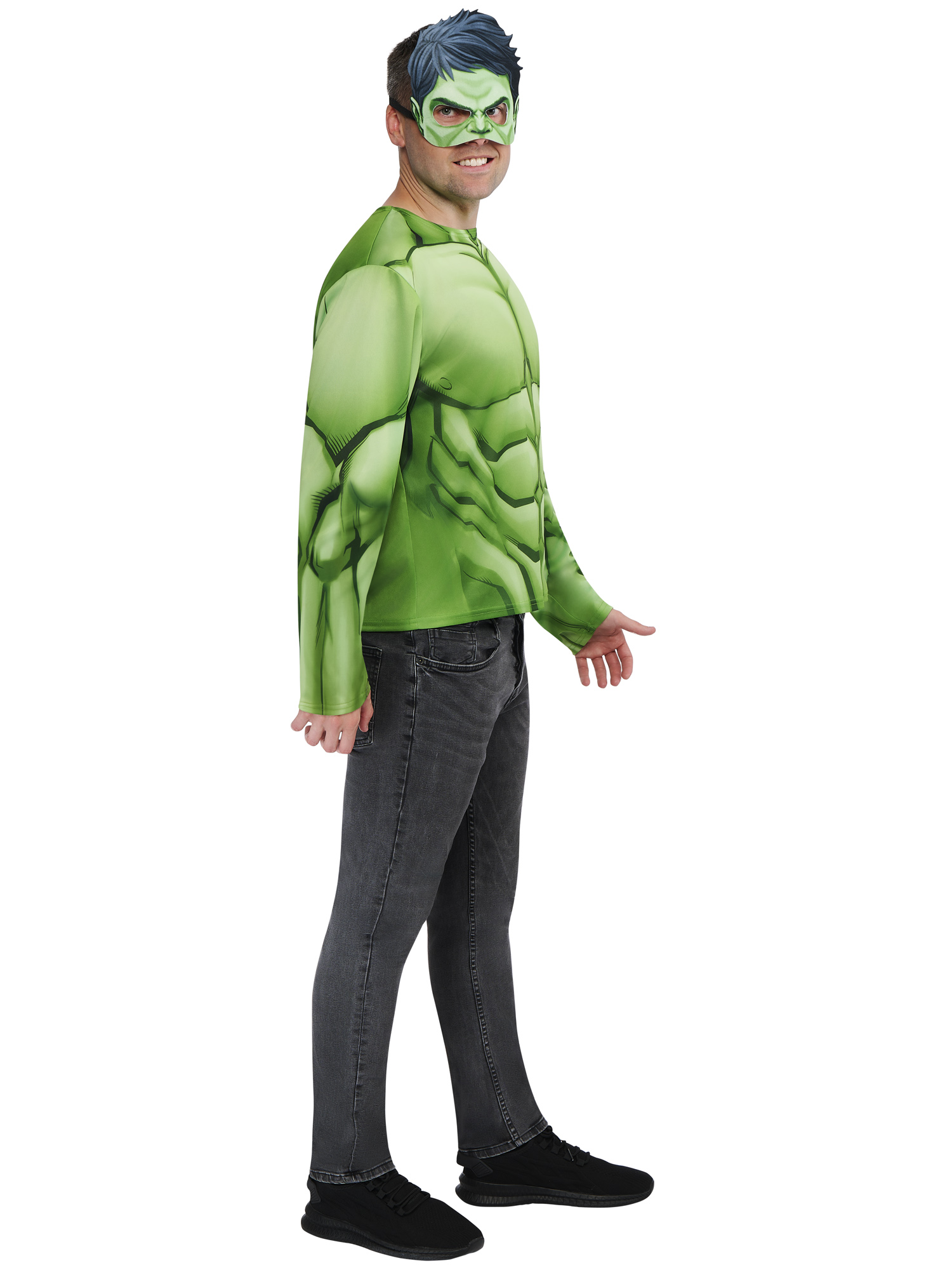 Kit de déguisement top et masque adulte Hulk - Taille unique M/L – Image 3