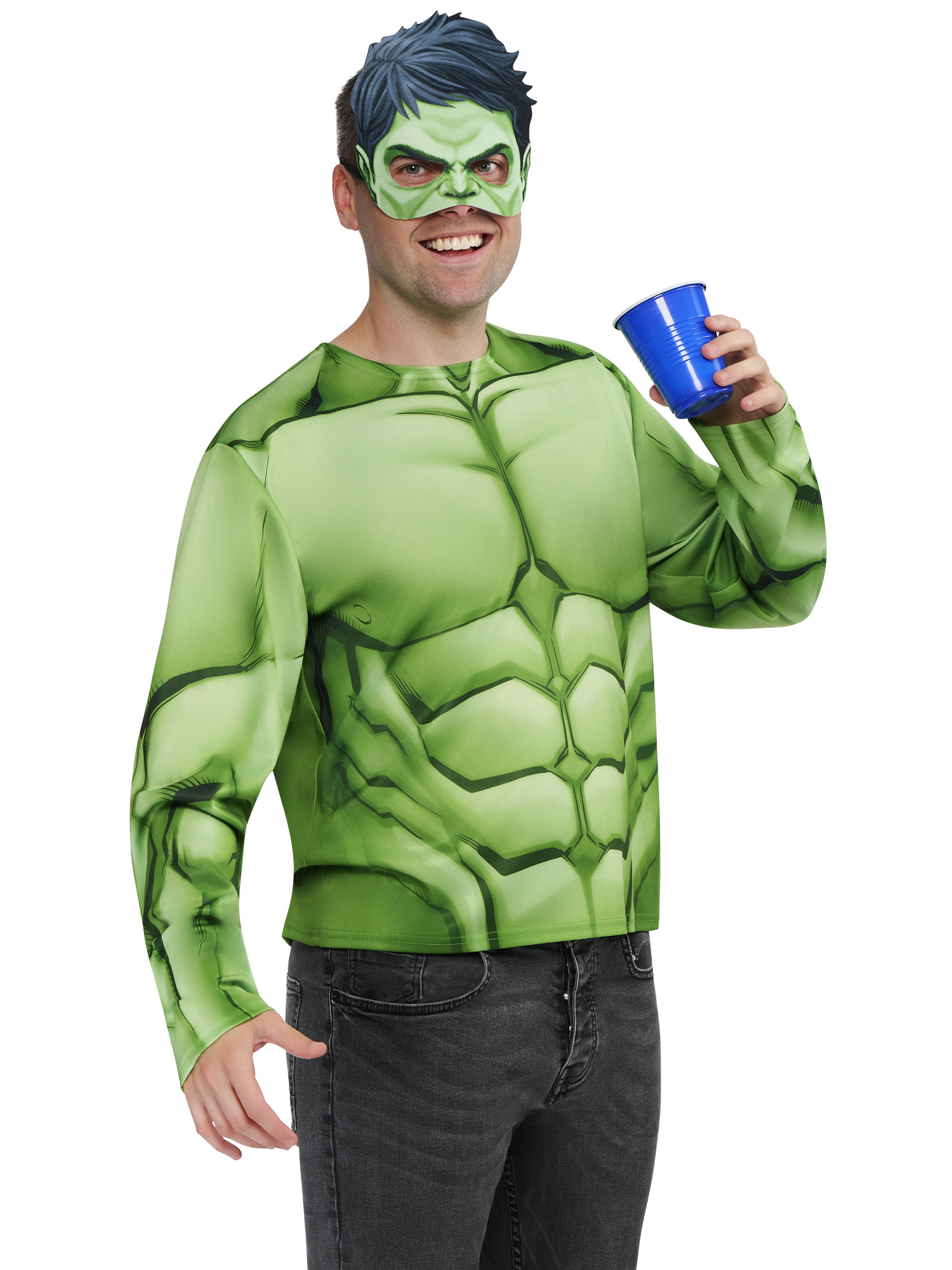 Kit de déguisement top et masque adulte Hulk - Taille unique M/L – Image 6