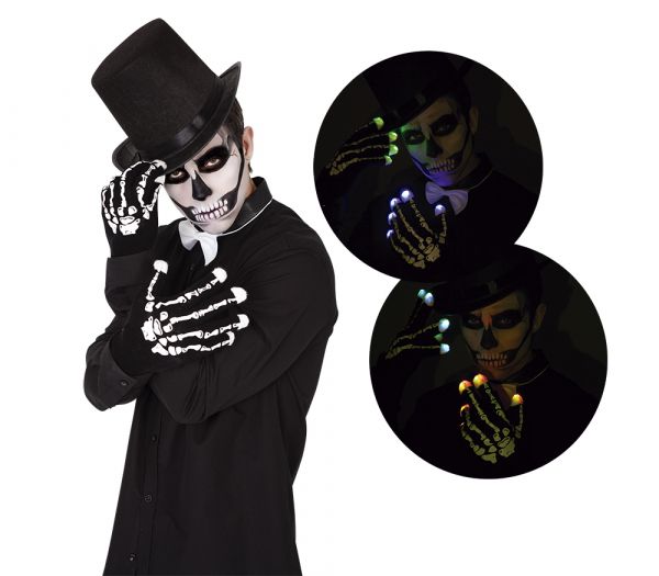 Paire de Gants Squelette Lumineux – Image 3