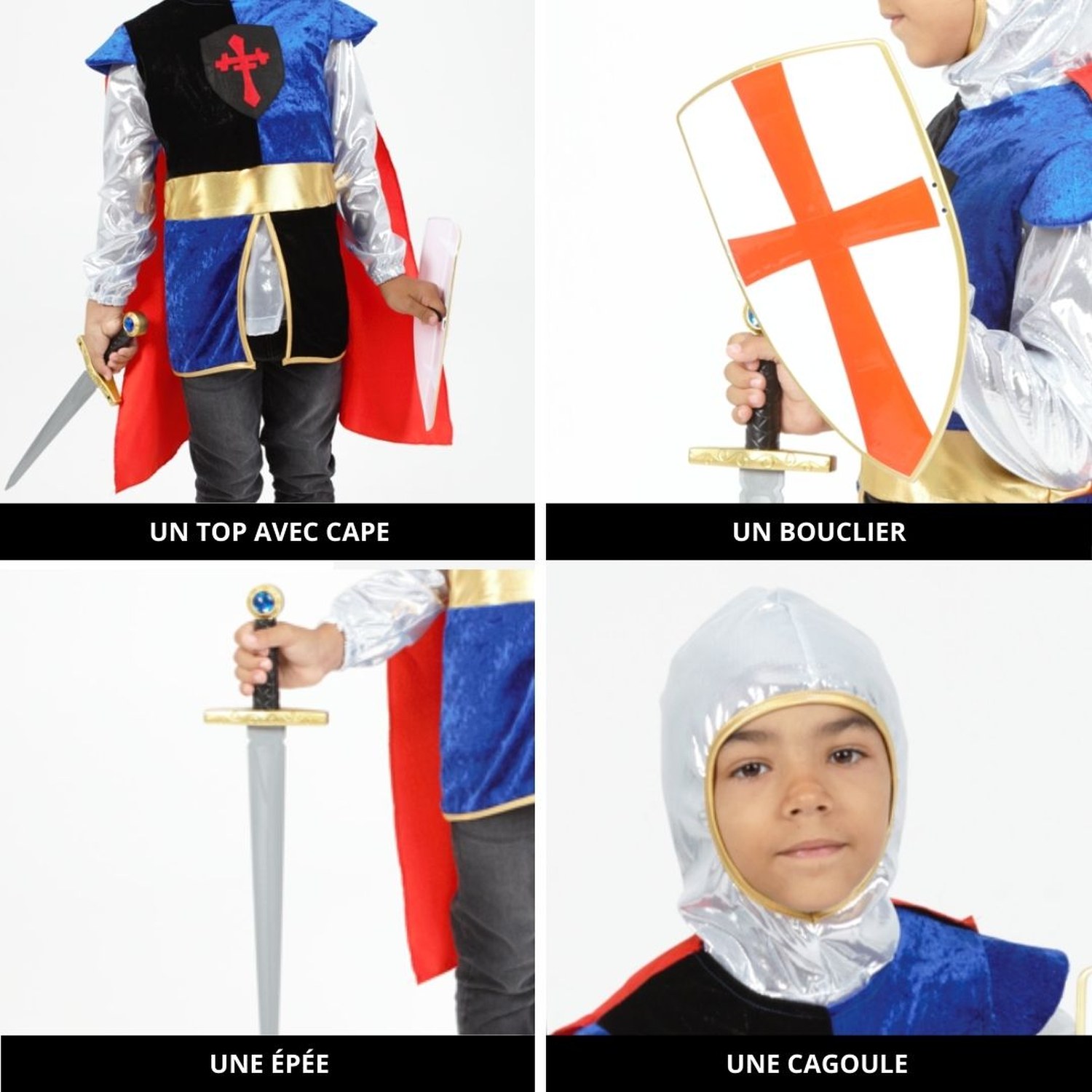 Kit de déguisement top et accessoires Chevalier (5-8 ans) – Image 4