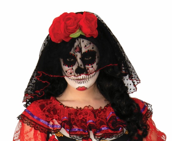 Déguisement adulte femme dia de los muertos ROUGE – Image 4