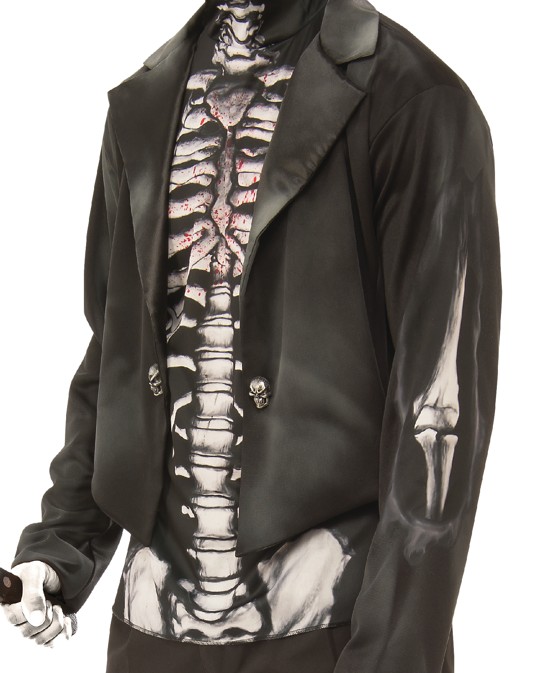 Déguisement adulte squelette. TOP & CAGOULE STD – Image 3