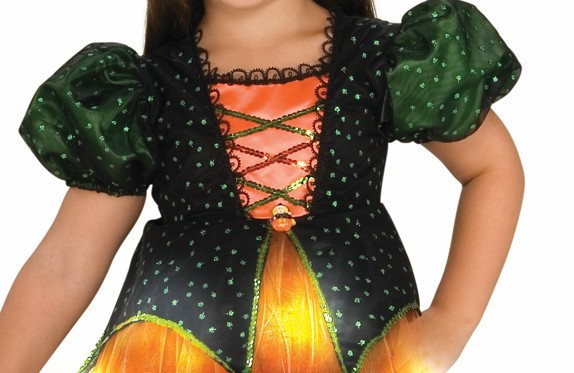 Déguisement Lumineux Sorcière orange (CINTRE) – Image 3